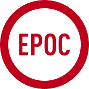 A round sign with a thick red border and white center displays the text "EPOC" in bold red capital letters—a must-have for anyone serious about their fitness goals.