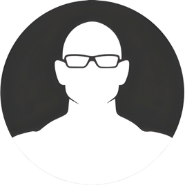 Silhouette of a bald person wearing glasses, depicted within a circular black frame. The background is transparent, embodying the essence of Kirkland Expert Trainers dedicated to your fitness goals.